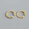 Anyco Earrings Punk Rock Twist Circle Gold Ear Clip Hoop 4