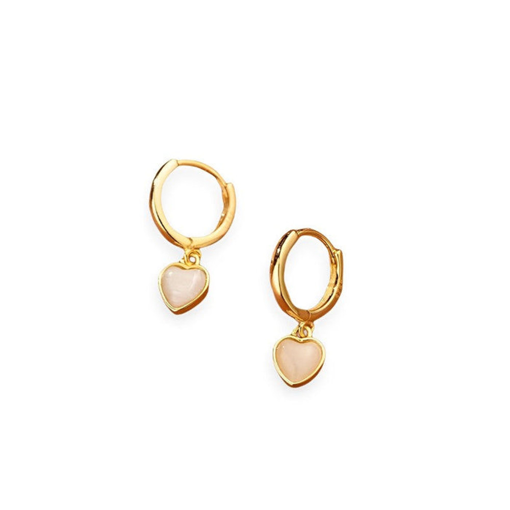 Anyco Fashion Earrings Gold 925 Sterling Silver Simple Love Heart 0