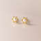 Anyco Fashion Earrings Gold Cute Snowflake Synthetic Pearl 2