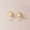 Anyco Fashion Earrings Gold Cute Snowflake Synthetic Pearl 4