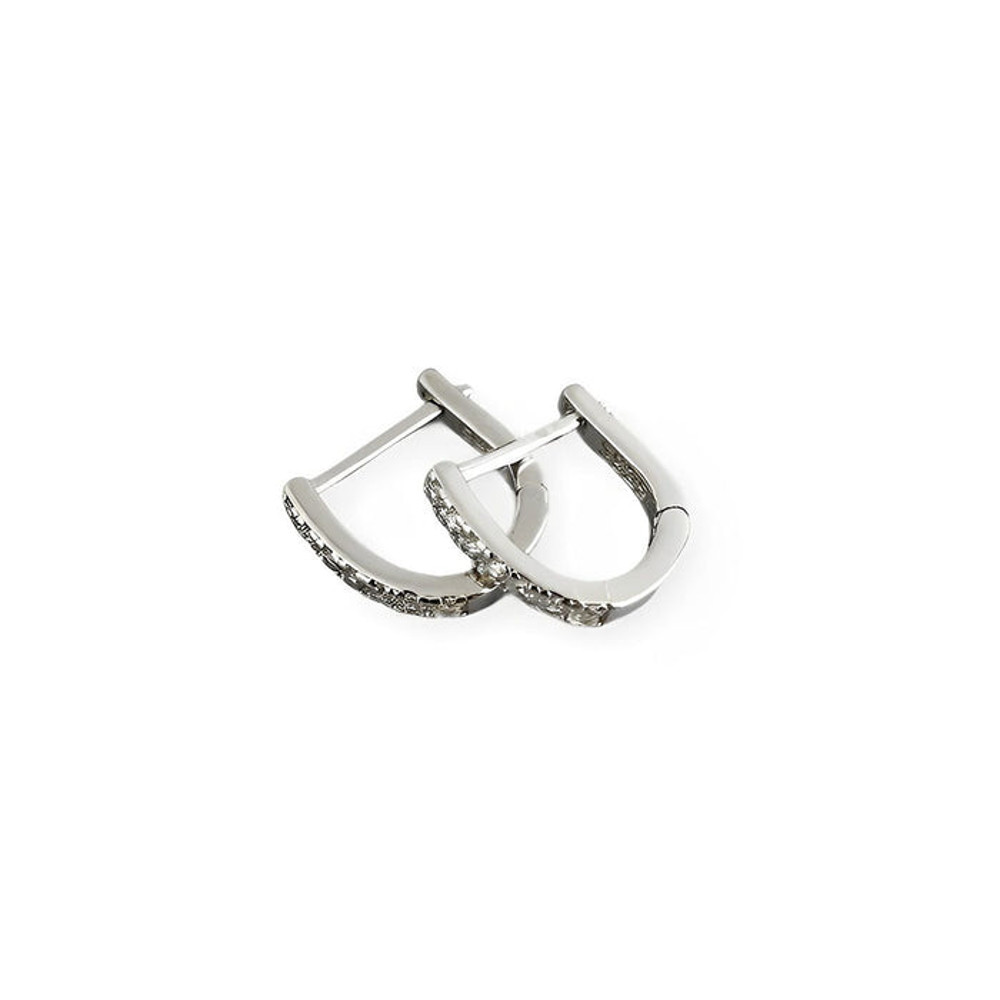 Anyco Hoop Earrings Simple Punk Pave CZ Zircon 0