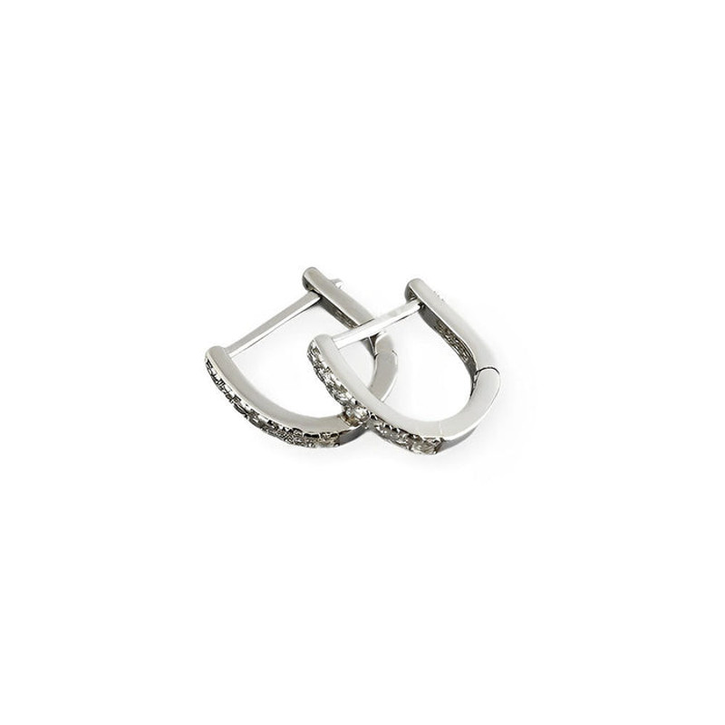 Anyco Hoop Earrings Simple Punk Pave CZ Zircon 0