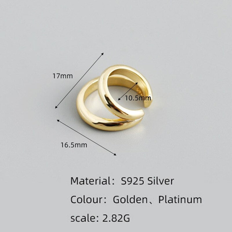 Anyco Earrings Minimalist Double Punk Gothic Ear 4