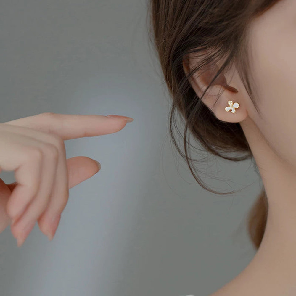 Anyco Fashion Earrings Gold Plated 925 Sterling Silver 2