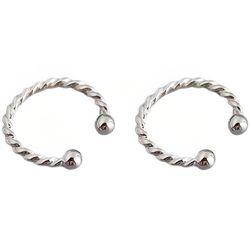 anyco earrings punk rock twist circle sterling silver