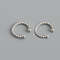 Anyco Earrings Punk Rock Twist Circle Sterling Silver 1