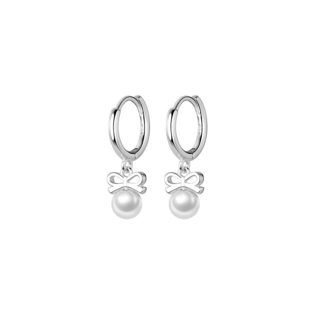 Anyco Fashion Earrings Sterling Silver Cute Butterfly Synthetic Pearl 0
