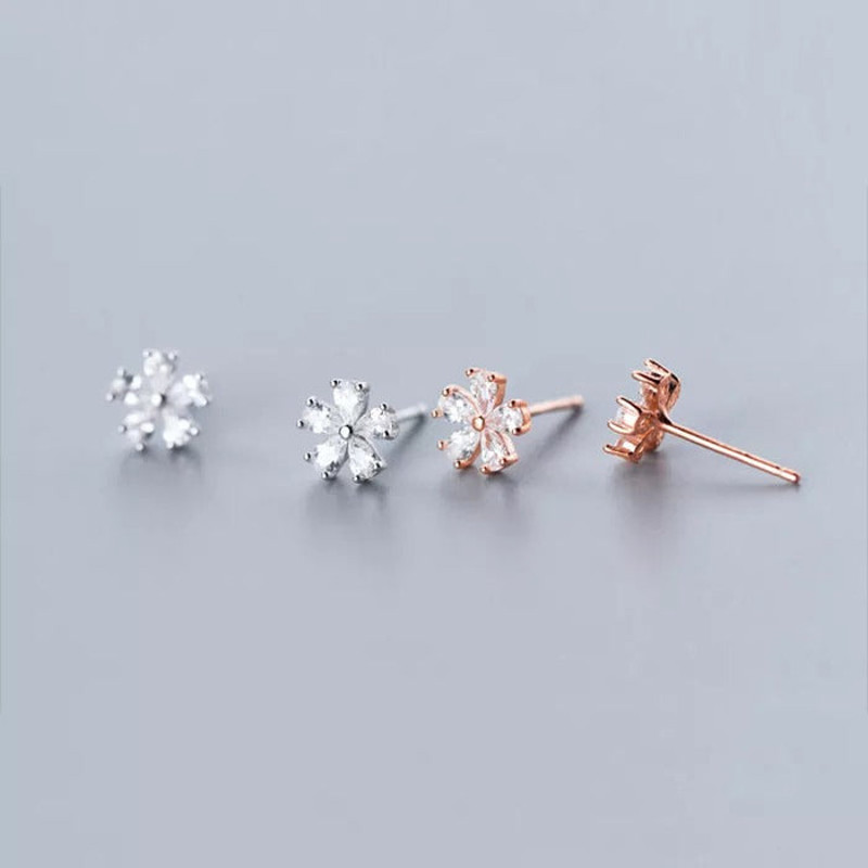 Anyco Fashion Earrings Rose Gold Luxury Crystal Zircon 3