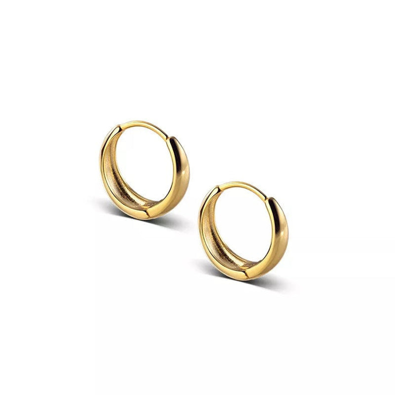 Anyco Fashion Earrings Gold Simple Punk Circle Huggies 0