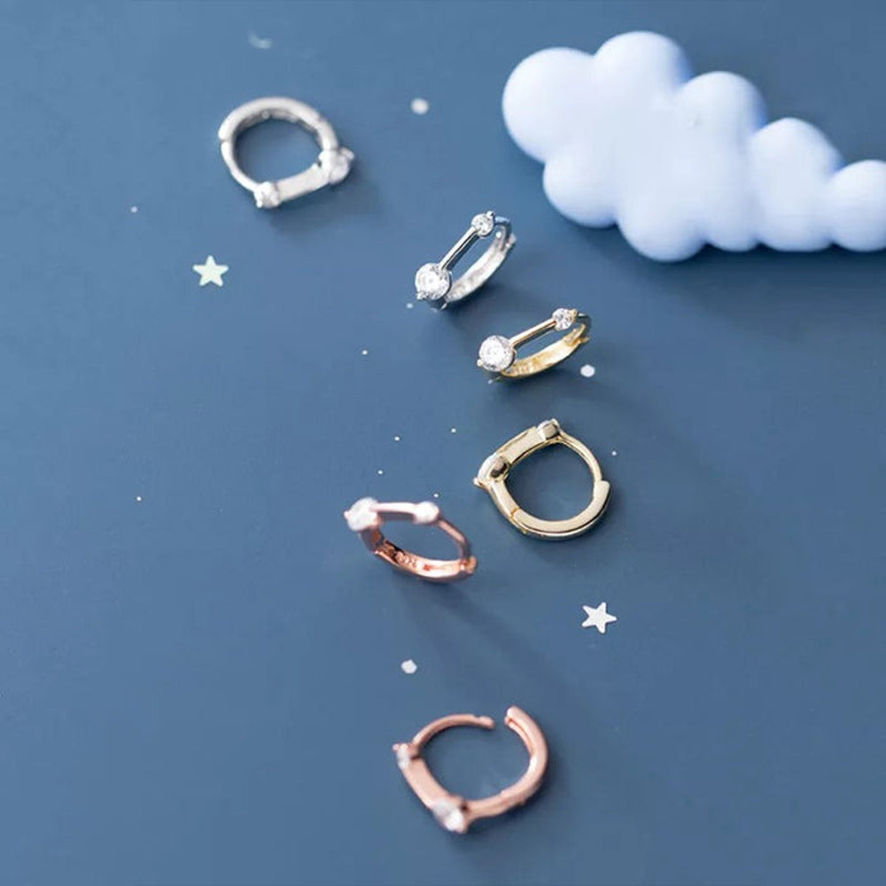 Anyco Fashion Earrings Sterling Silver Minimalism Geometric Strips 2