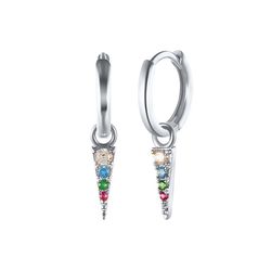 anyco earrings sterling silver charm geometric spike tassel pendant