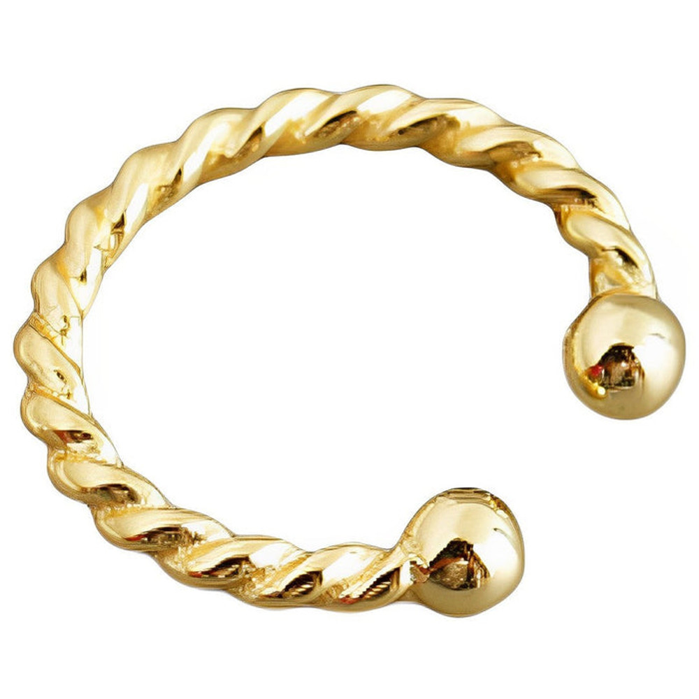 Anyco Earrings Punk Rock Twist Circle Gold Ear Clip 0