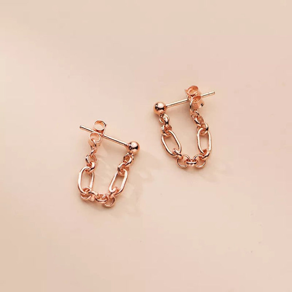 Anyco Fashion Earrings Rose Gold 926 Sterling Silver 1