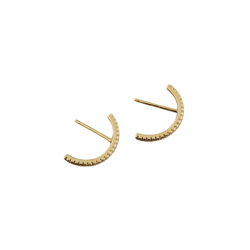 anyco earrings gold plated chic line zircon curved stud