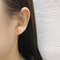 Anyco Earrings Sterling Silver Chic Line Zircon Curved Stud 2