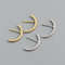 Anyco Earrings Sterling Silver Chic Line Zircon Curved Stud 3