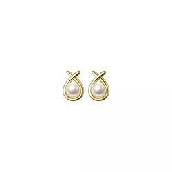 anyco fashion earrings gold 925 sterling silver simple geometric line