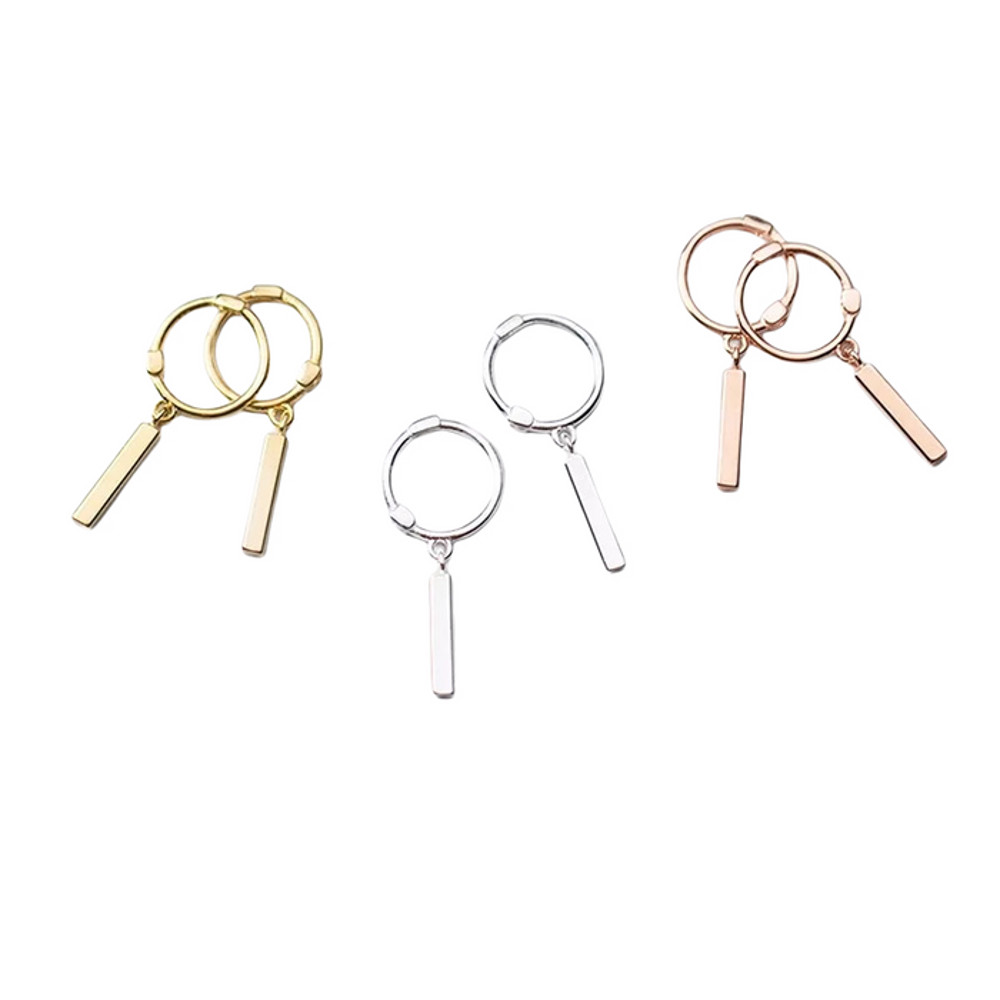 Anyco Fashion Earrings Rose Gold Bohemian Geometry Stick Tassel 3