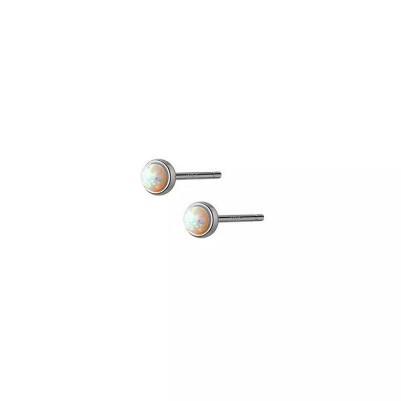 Anyco Fashion Earrings Sterling Cute Opal Zircon Chic Mini Small 0