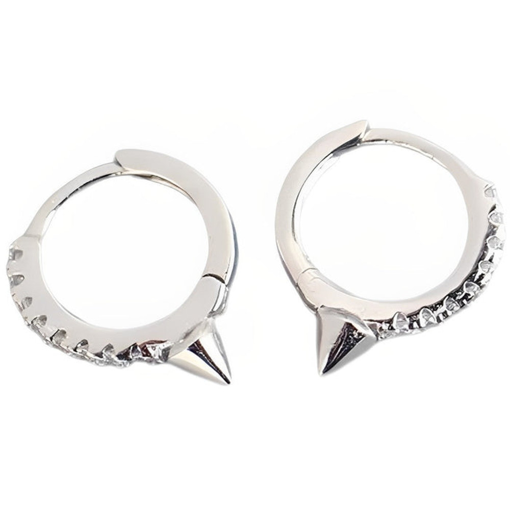 Anyco Earrings Sterling Silver Single Short Spike Eternity Clicker 0