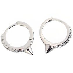anyco earrings sterling silver single short spike eternity clicker