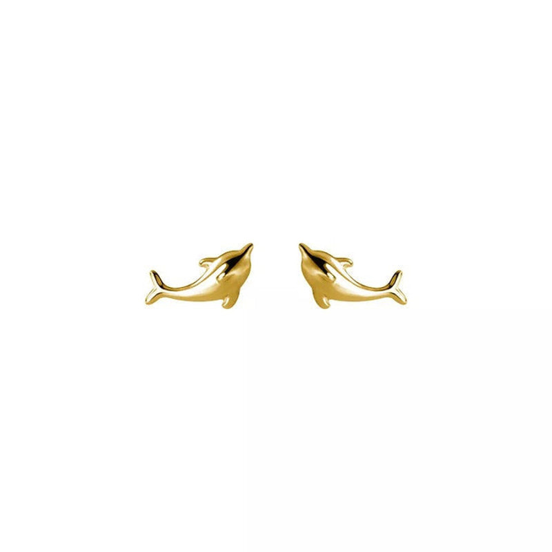 Anyco Fashion Earrings Gold 925 Sterling Simple Glossy Gold 0