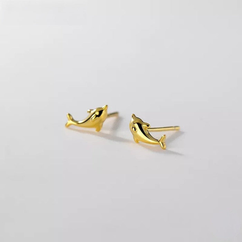 Anyco Fashion Earrings Gold 925 Sterling Simple Glossy Gold 3