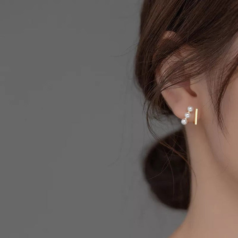 Anyco Fashion Earrings Gold 925 Sterling Silver Simple 2