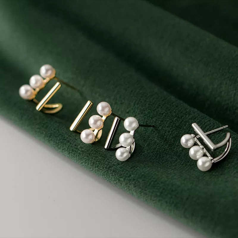 Anyco Fashion Earrings Gold 925 Sterling Silver Simple 3