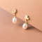 Anyco Fashion Earrings Gold 925 Sterling Silver Elegant Synthetic Pearl 3