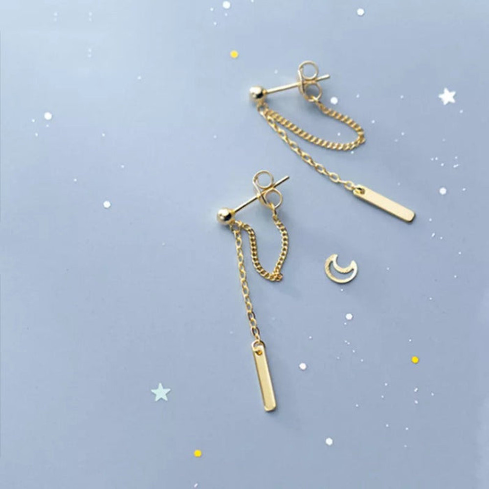 Anyco Fashion Earrings Bohemian Gold Link Chain Bead 1