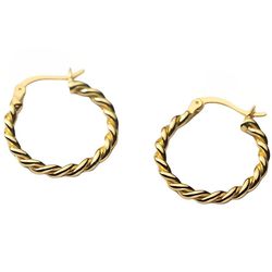 anyco fashion earrings gold twisted circle for women 925 sterling