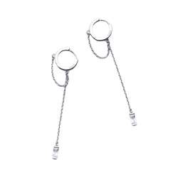 anyco fashion earrings silver 925 sterling tassel chain