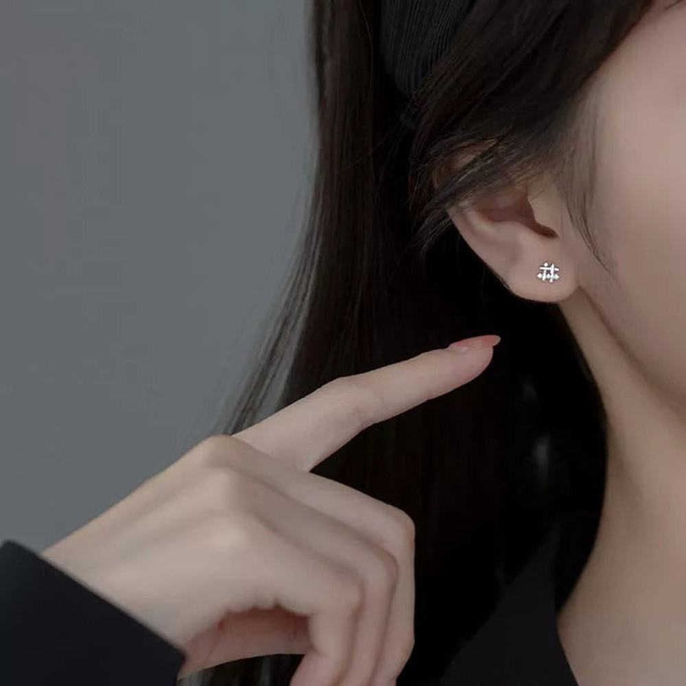 Anyco Fashion Earrings Silver 925 Sterling Personality Geometric 1