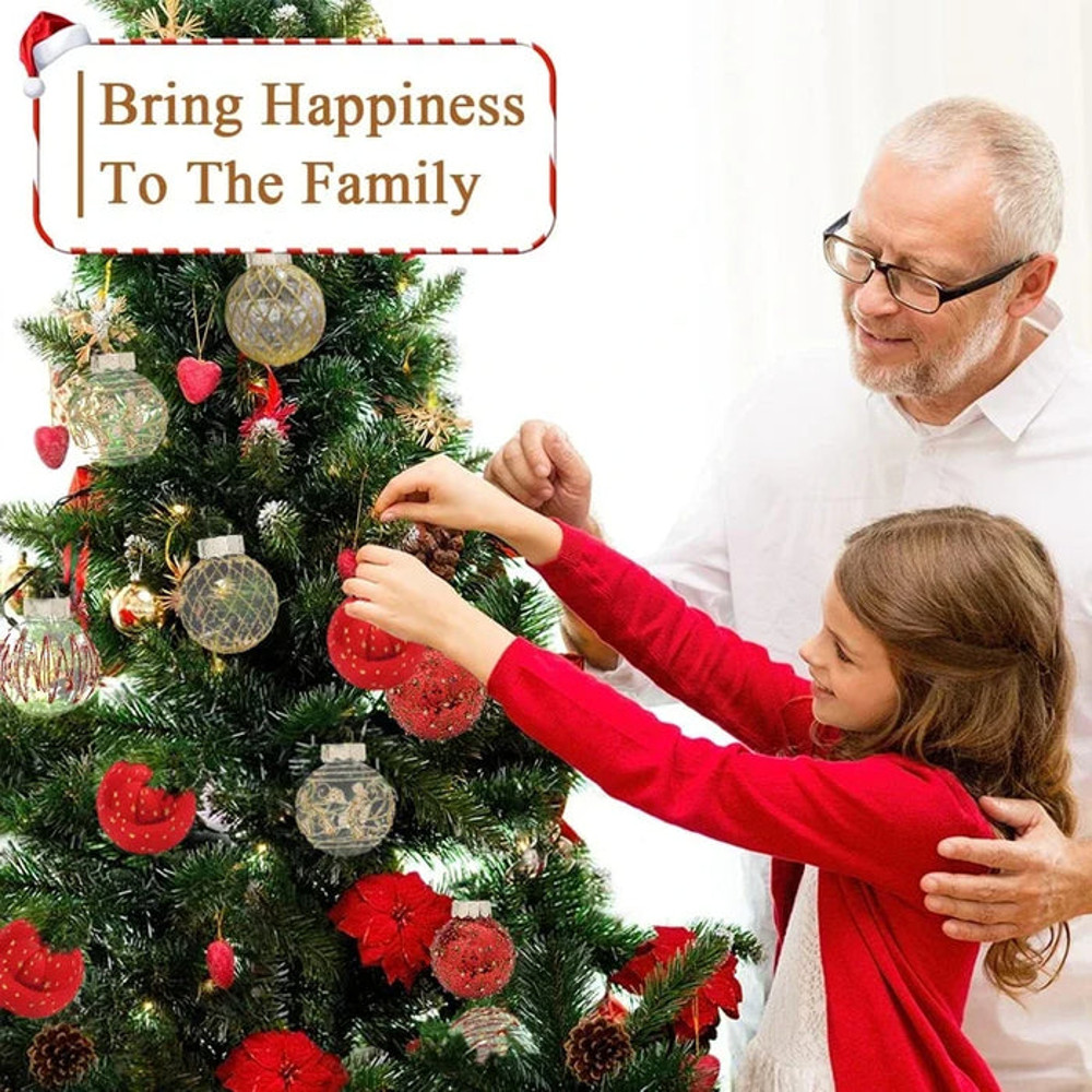 Anyhouz Christmas Tree Balls 65PC Set Holiday Hanging Decoration 1