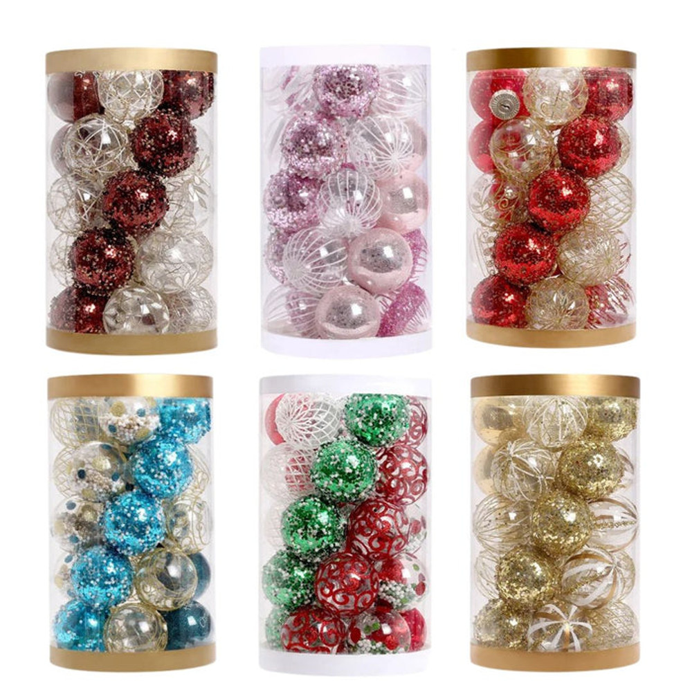 Anyhouz Christmas Tree Balls 25PC Set Holiday Hanging Decoration 0