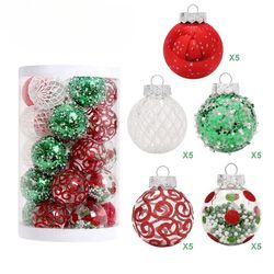 anyhouz christmas tree balls 25pc set holiday hanging decoration
