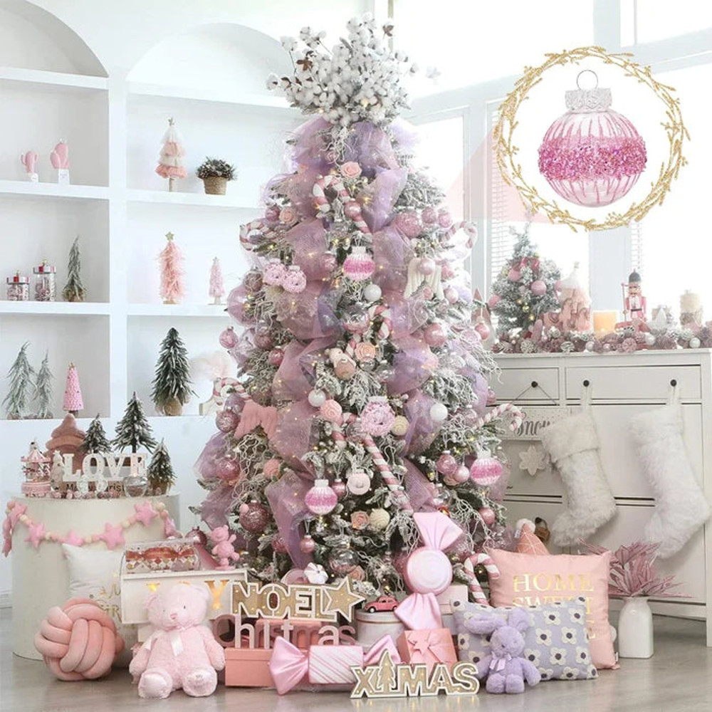 Anyhouz Christmas Tree Balls 25PC Set Holiday Hanging Decoration 1