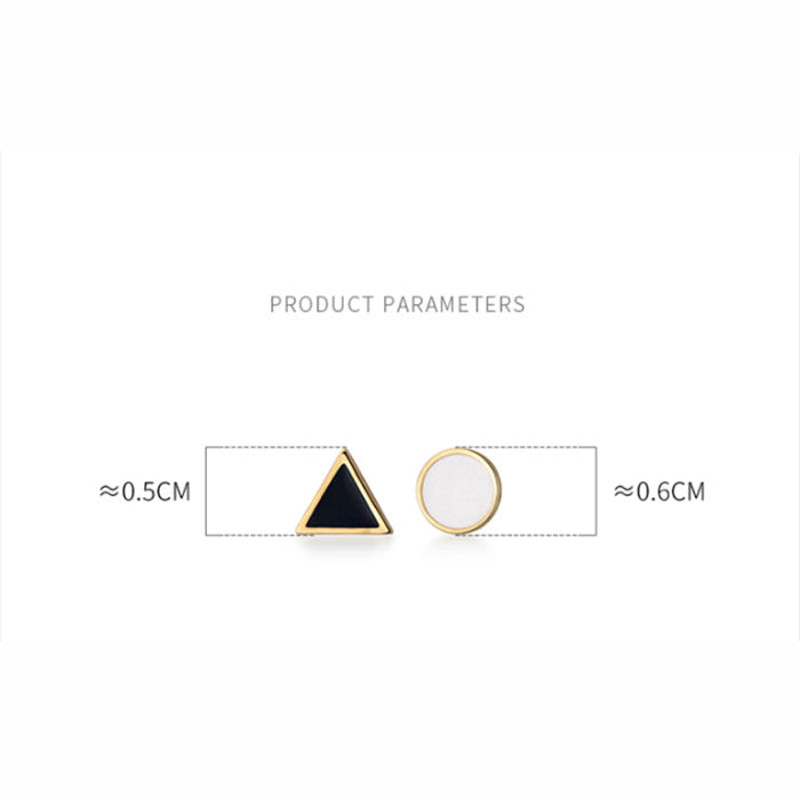 Anyco Fashion Earrings Simple Geometric Round Black Triangle 5