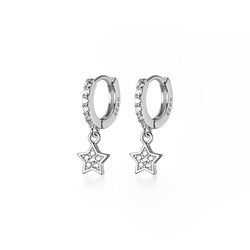 anyco fashion earrings real sterling silver trendy pave zircon star