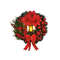 Anyhouz Christmas Wreath Red Ornaments Poinsettia Lantern Lamp Hanging Decor 0