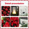 Anyhouz Christmas Wreath Red Ornaments Poinsettia Lantern Lamp Hanging Decor 6