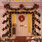 Anyhouz Christmas Wreath Red Ornaments Poinsettia Lantern Lamp Hanging Decor 5