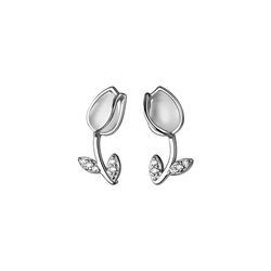 anyco fashion earrings silver 925 sterling romantic statement tulip