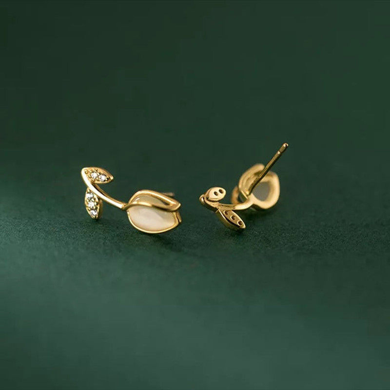 Anyco Fashion Earrings Silver 925 Sterling Romantic Statement Tulip 2