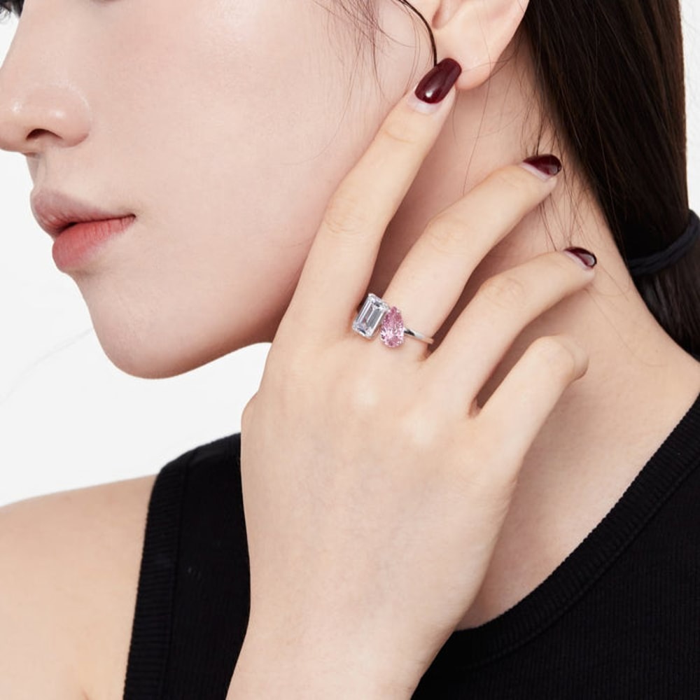 Anyco Ring S925 Silver Eternity Band Engagement Wedding Ring 3