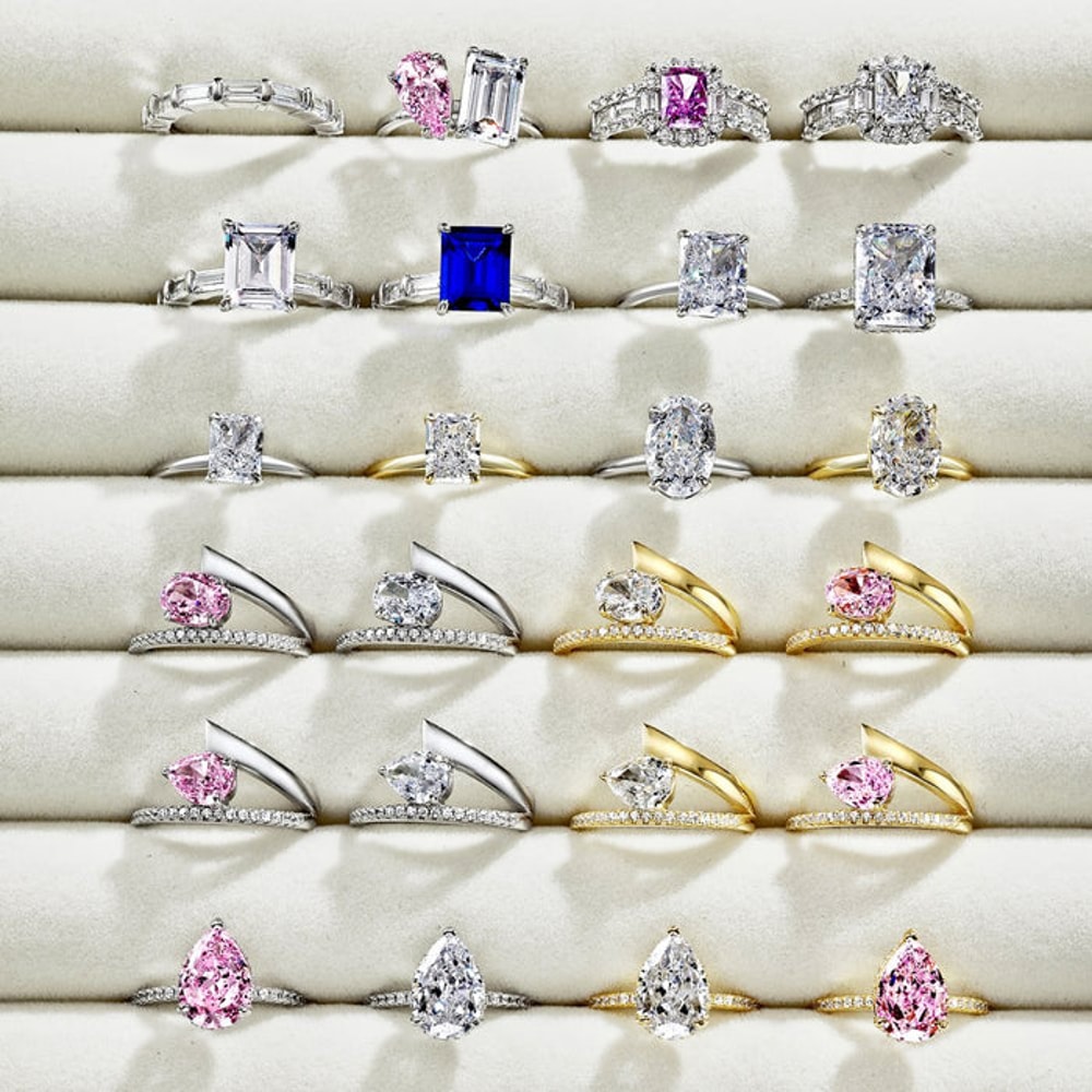 Anyco Ring S925 Silver Eternity Band Engagement Wedding Ring 5