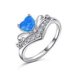 anyco ring s925 sterling silver heart star 5a cz 5a