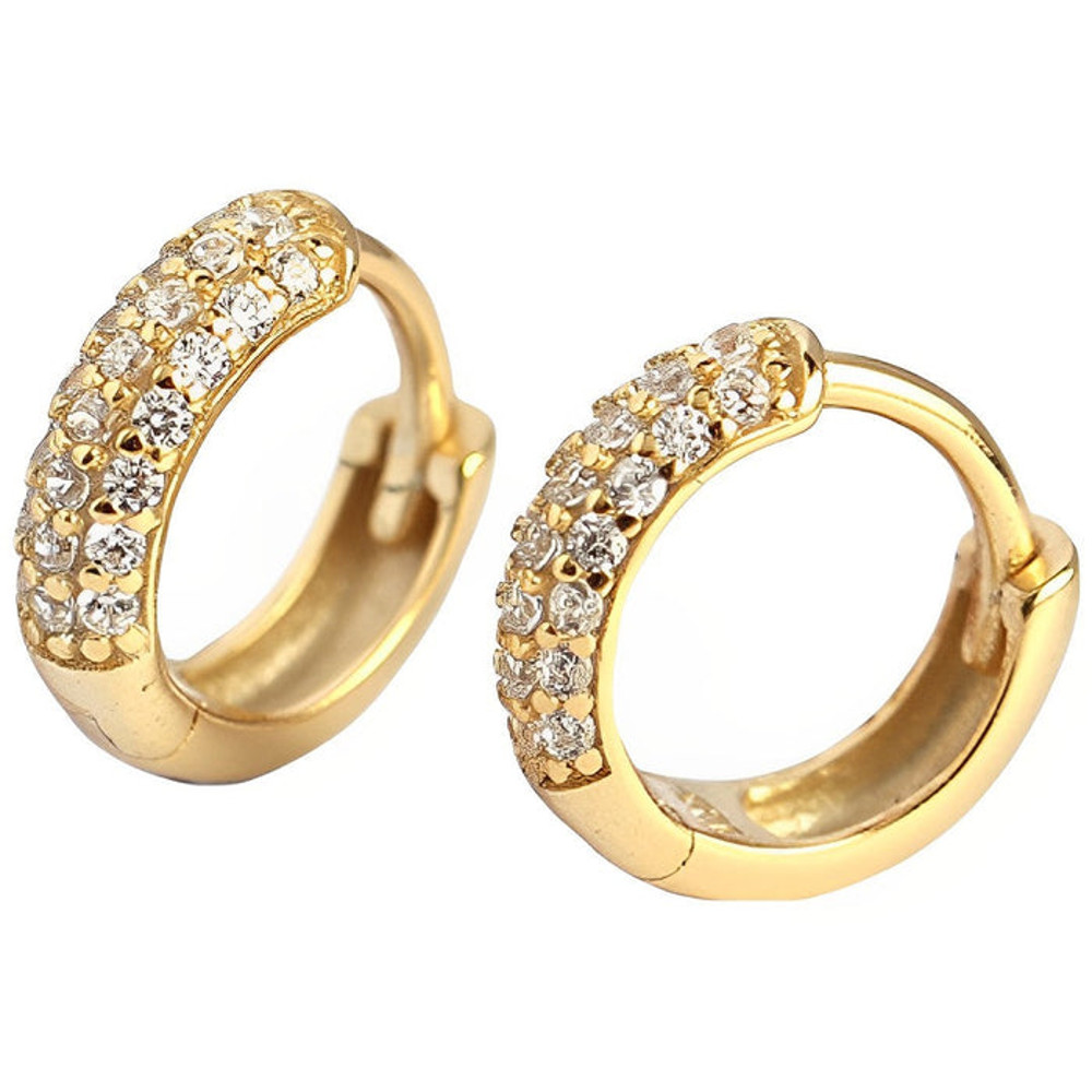 Anyco Earrings Luxury Zircon Punk Circle Hoop 1