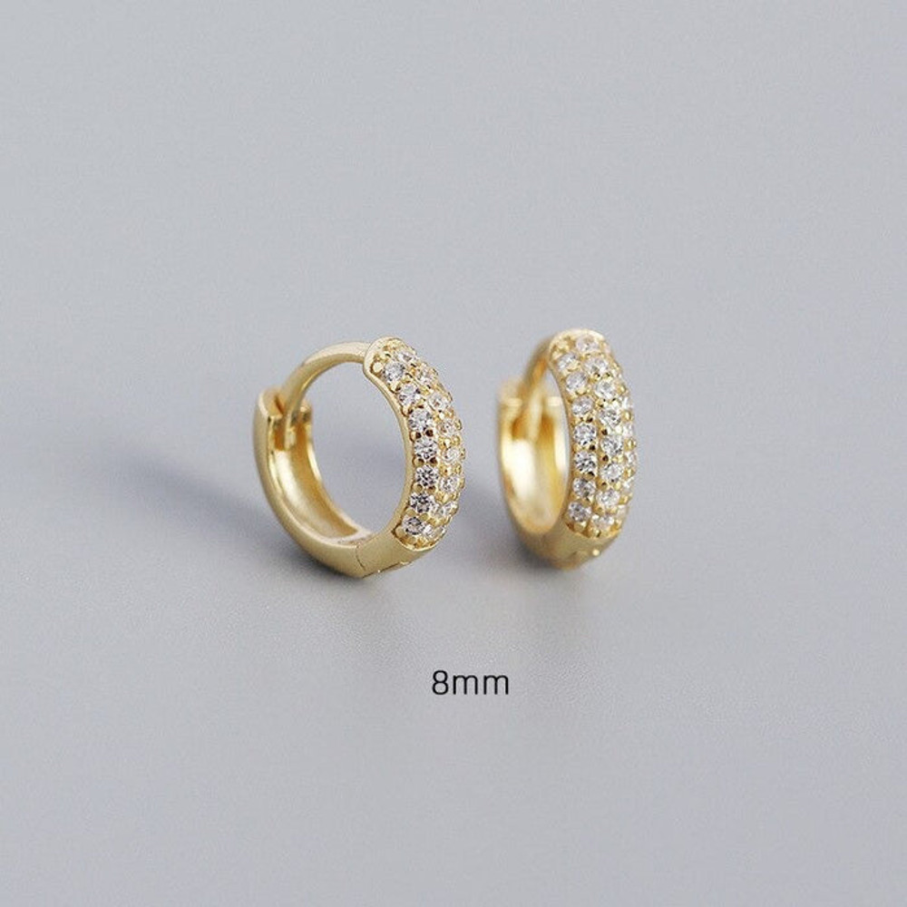 Anyco Earrings Luxury Zircon Punk Circle Hoop 3